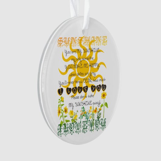 Voeg een naam toe U bent Mijn Zonneuwen Ornament (voorkant)