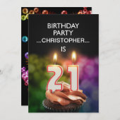 Voeg een naam toe, Uitnodiging voor 21e verjaardag (Voorkant / Achterkant)