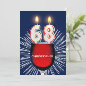 Voeg een naam toe, Uitnodiging voor 68e verjaardag (Staand voorkant)