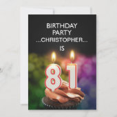 Voeg een naam toe, Uitnodiging voor 81e verjaardag (Voorkant)