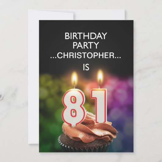 Voeg een naam toe, Uitnodiging voor 81e verjaardag (Voorkant)