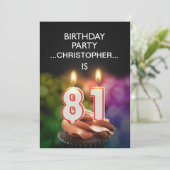 Voeg een naam toe, Uitnodiging voor 81e verjaardag (Staand voorkant)