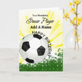 Voeg een Naam Voetbal toe Kaart (Gele Bloem)