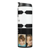 Voeg een naamfoto's toe initiaal zwart-wit thermosbeker (Geroteerd rechts)