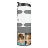 Voeg een naamfoto's toe initialen oom grijs wit thermosbeker (Geroteerd rechts)