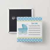 Voeg een nota Blue Baby Carriage Button toe (Voorkant /achterkant)