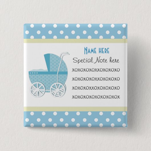 Voeg een nota Blue Baby Carriage Button toe (Voorkant)