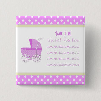 Voeg een nota roze Baby Carriage Button toe
