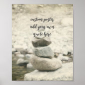Voeg een offerte rock cairn in stream natuur poster (Voorkant)