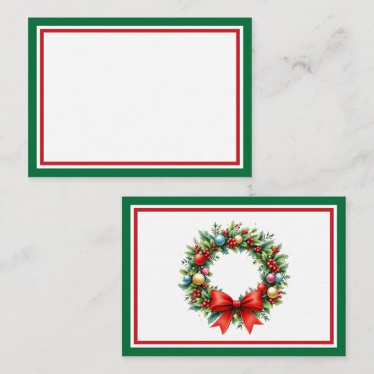 Voeg een persoonlijke notitie toe aan je kerstcade notitiekaartje (Voorkant / Achterkant)