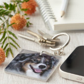 voeg een petfoto dubbelzijdig acrylische sleutelha sleutelhanger (Voorkant Rechts)