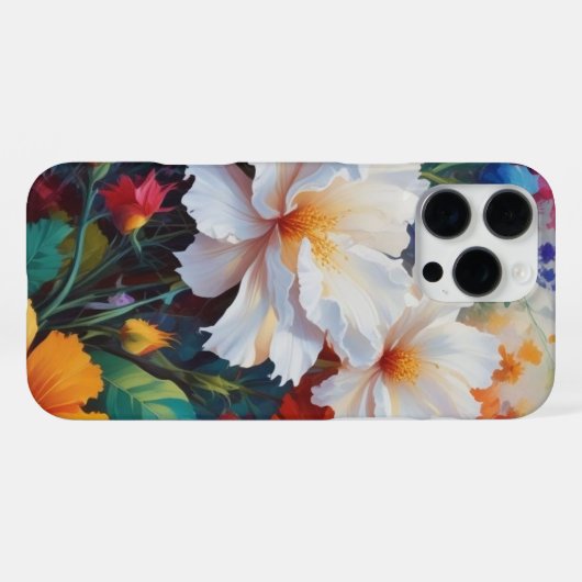 Voeg een Pop van Kleurgeschenk: Levendige Bloemen  iPhone Hoesje (Achterkant horizontaal)
