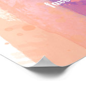 voeg een prijsroze en oranje waterverf kunst toe poster (Hoek)