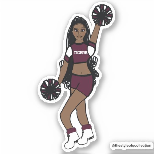Voeg een Team Cheer Berry / Wit / Zwart Sticker (Voorkant)
