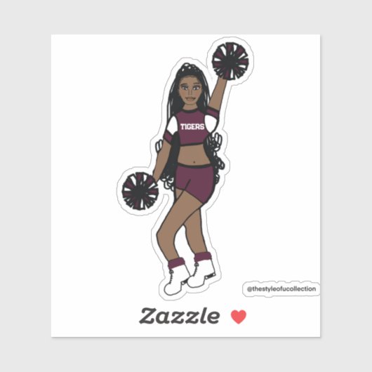 Voeg een Team Cheer Berry / Wit / Zwart Sticker (Vel)