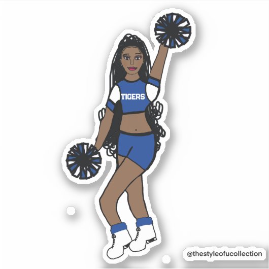 Voeg een team cheer Stickers blauw / wit / zwart (Voorkant)