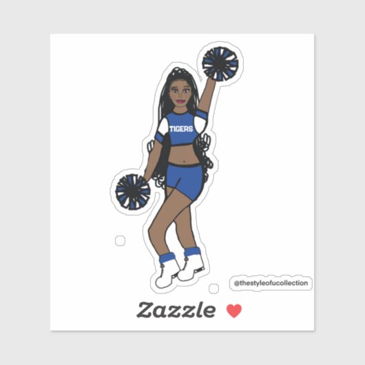 Voeg een team cheer Stickers blauw / wit / zwart (Vel)