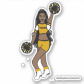 Voeg een team cheer Stickers geel / wit / zwart (Voorkant)