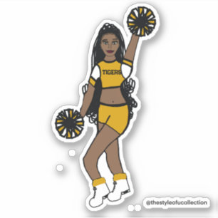 Voeg een team cheer Stickers geel / wit / zwart