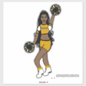 Voeg een team cheer Stickers geel / wit / zwart (Vel)