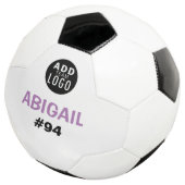 Voeg een Team Logo Gepersonaliseerde Kinder Paars  Voetbal (Drie kwart)