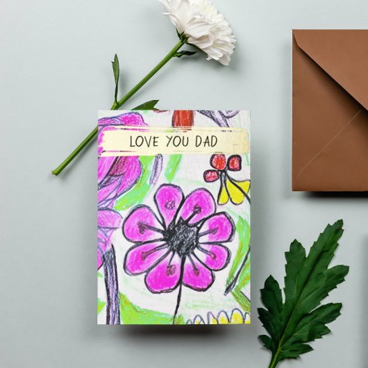 Voeg een tekening van je kind toe Leuk persoonlijk Folie Feestdagenkaart