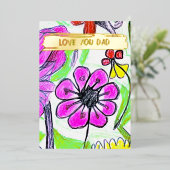 Voeg een tekening van je kind toe Leuk persoonlijk Folie Feestdagenkaart (Staand Voorkant)