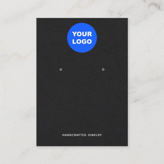 Voeg een zwart Logo-lederen beeldscherm toe Visitekaartje (Voorkant)
