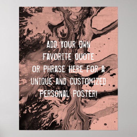 Voeg een Zwarte Marmer van het Citaat van de Douan Poster (Voorkant)