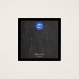 Voeg een zwarte Rustige Logo-draagkaart toe Vierkante Visitekaartjes