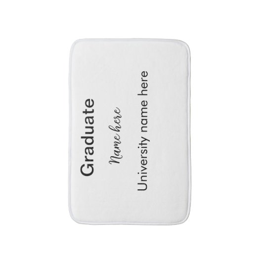 voeg eenvoudig jouw tekst toe afstuderen voeg scho badmat (Voorkant Verticaal)