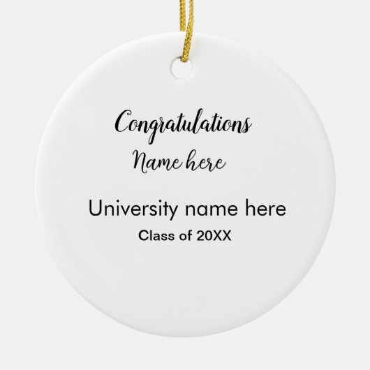 voeg eenvoudig jouw tekst toe afstuderen voeg scho keramisch ornament (Voorkant)