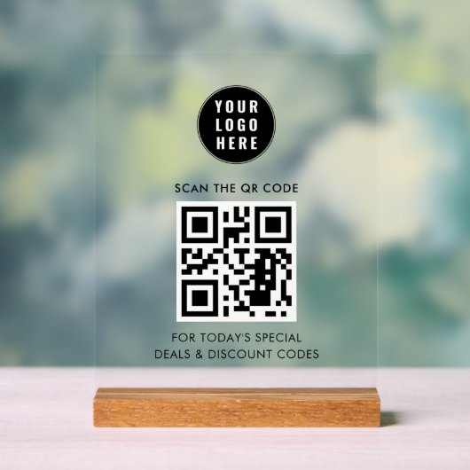 Voeg eenvoudig uw zakelijke Logo en QR-code toe Acryl Bord (Neutraal)