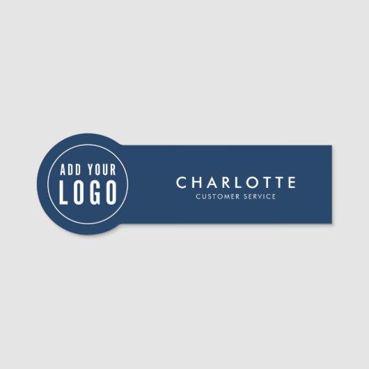 Voeg eerst Logo Editable Color Simple Modern toe Naamplaatje (Voorkant)