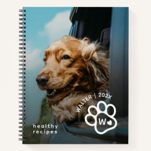 Voeg Eigen Foto Hond Recepten Huisdieren Monogram Notitieboek