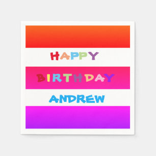 VOEG EIGEN NAAM Cocktail Happy Birthday Paper Napk Servet