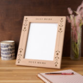 VOEG EIGEN TEKST Bloemen geëtst afbeelding lijst Gegraveerde Lijstjes (Links)