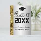 Voeg elk jaar zilver en goud afstuderen uitnodigin kaart (Staand voorkant)