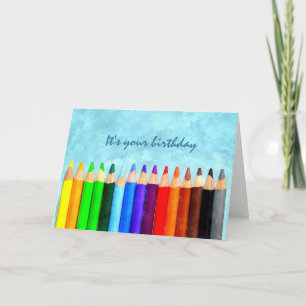 Voeg elke leeftijd leuke Waterverf verjaardagsgroe Kaart