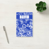 Voeg elke naam, naamcollage toe in blauw en wit post-it® notes (Kantoor)