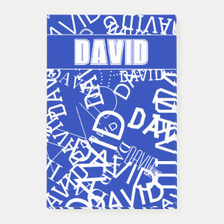 Voeg elke naam, naamcollage toe in blauw en wit post-it® notes