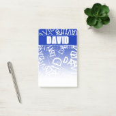 Voeg elke naam, naamcollage toe in blauw en wit post-it® notes (Kantoor)