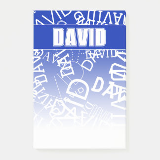 Voeg elke naam, naamcollage toe in blauw en wit post-it® notes