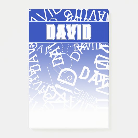 Voeg elke naam, naamcollage toe in blauw en wit post-it® notes (Voorkant)