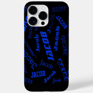 Voeg elke naam of woord toe   Blauw & Zwart Case-Mate iPhone 14 Pro Max Hoesje