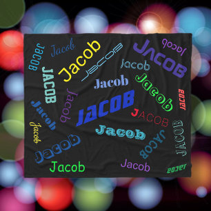 Voeg elke naam of woord toe Meerkleurig Fleece Deken