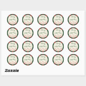 Voeg elke tekst Fun Holiday Christmas Plaid Ronde Sticker (Vel)
