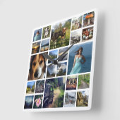 Voeg enkel Foto's Douane 24 Afbeelding Collage toe Vierkante Klok (Hoek)