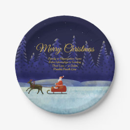 Voeg Familie/Organisatie 20xx Naam Blauwe Kerstman Papieren Bordje