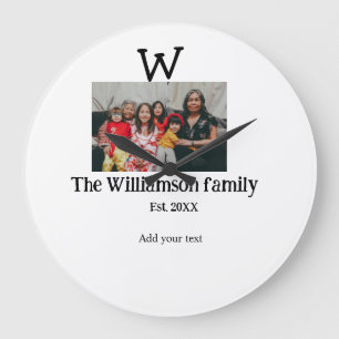 Voeg familienaam foto jaar rustieke reünie grote klok